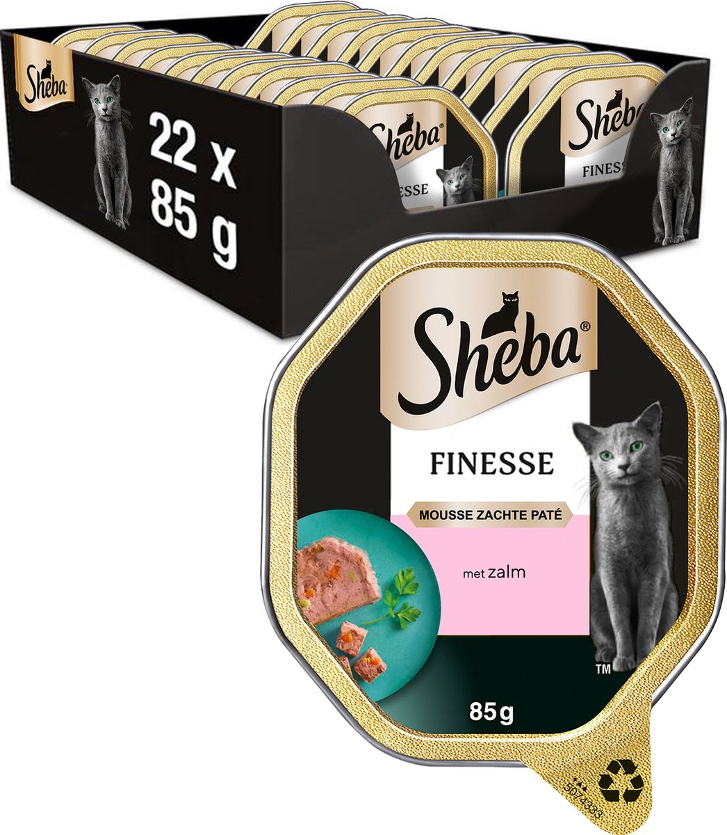 Sheba cat food - finesse mousse - salmon - tubs 22x85g-0