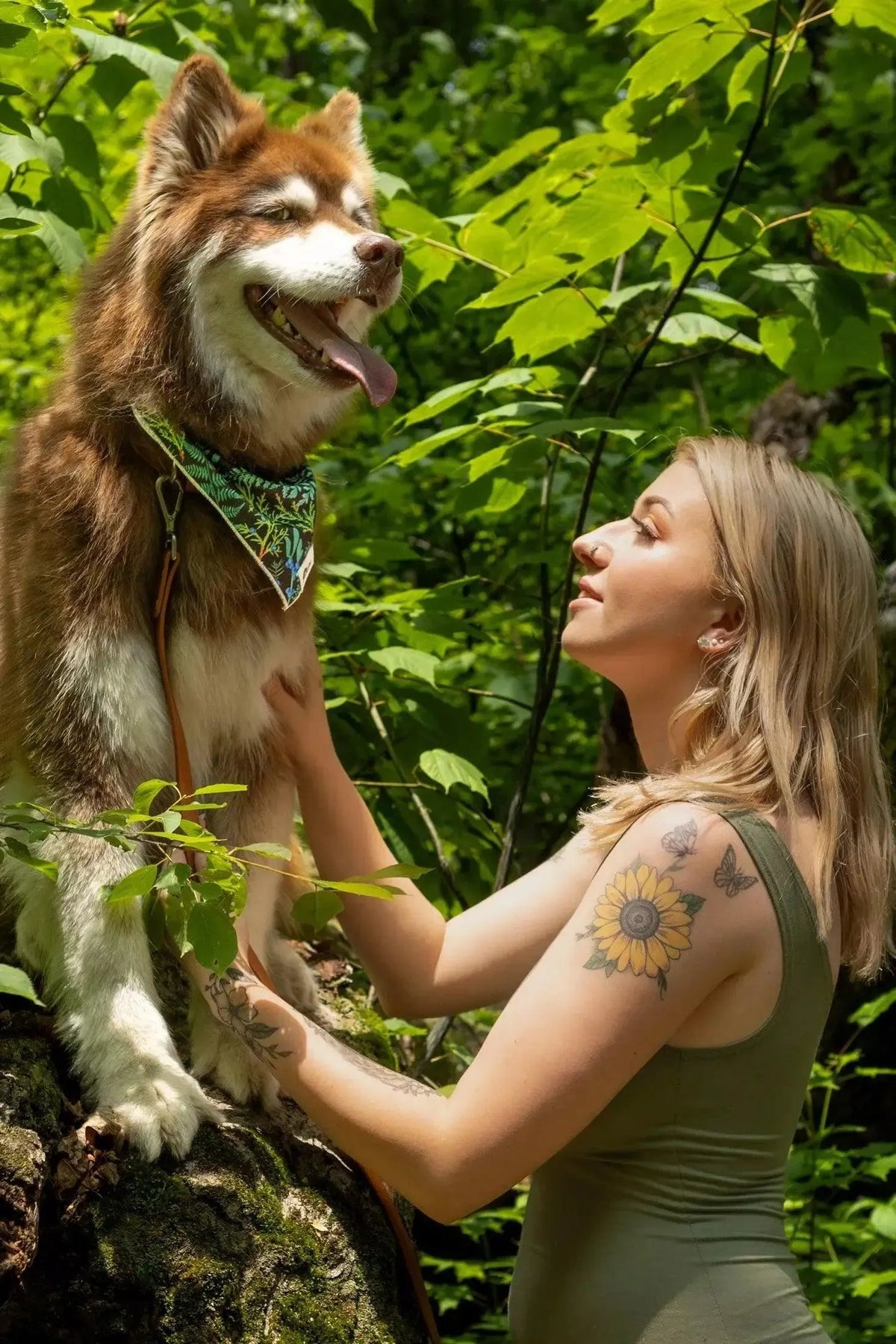 Magical Fern Forest Dog Bandana & Matching Keychain-4