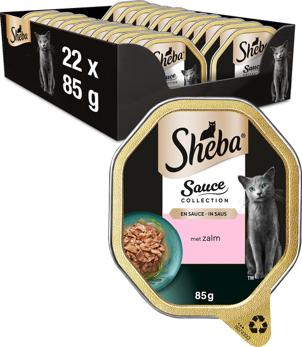 Sheba cat food - sauce collection - salmon - tubs - 22x85g-0