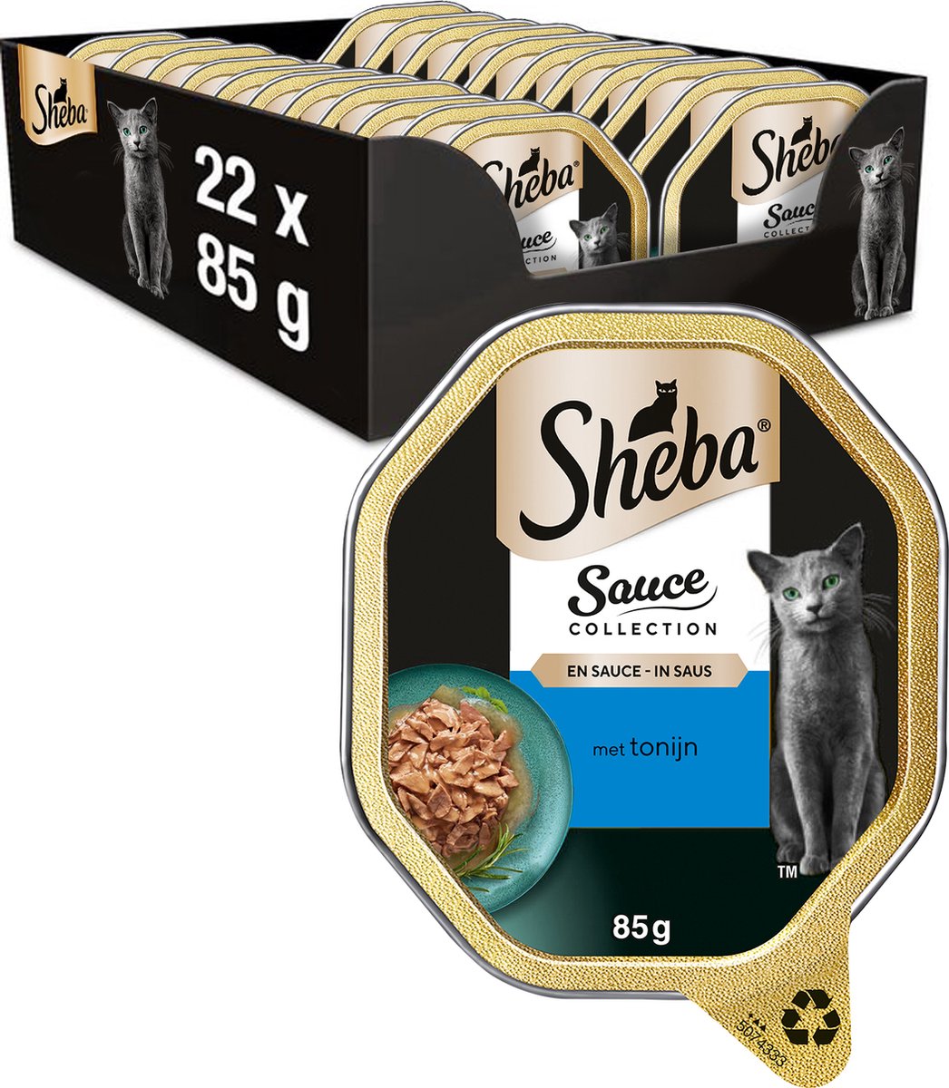 Sheba cat food - sauce collection - tuna - tubs - 22x85g-0