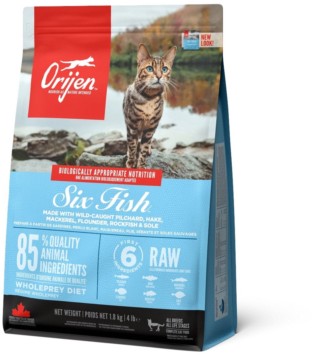 Orijen whole prey six fish cat sardines hake - cat food - 1.8 kg-0
