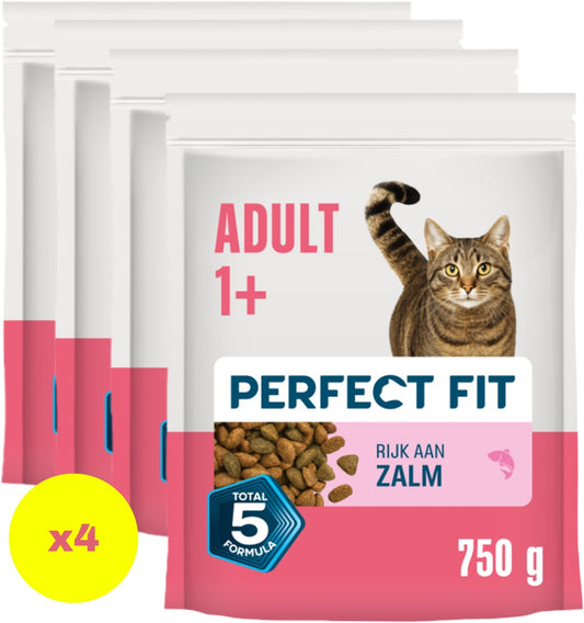 Perfect fit cat food - active adult - salmon - 4x750g-0
