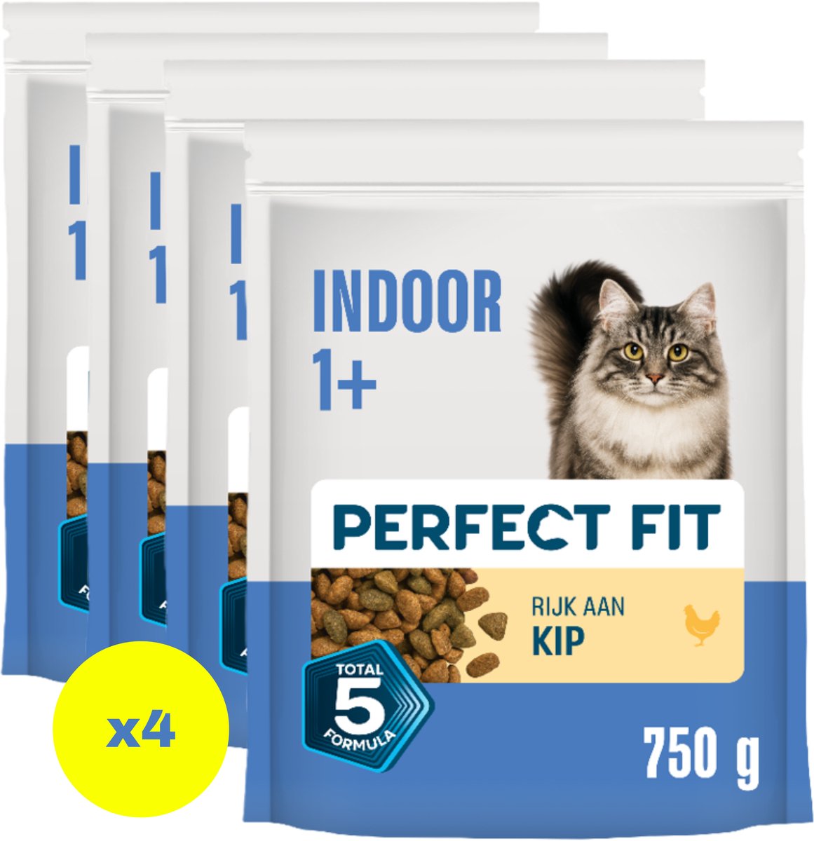 Perfect fit cat food - indoor adult - chicken - 4x750g-0