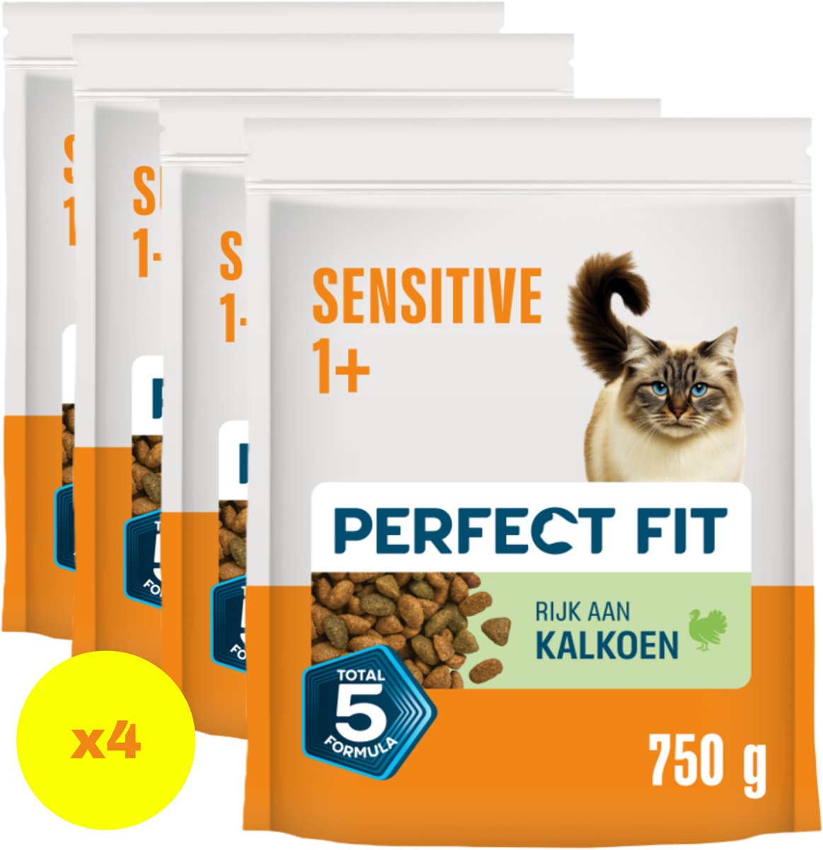 Perfect fit cat food - sensitive adult - turkey - 4x750g-0