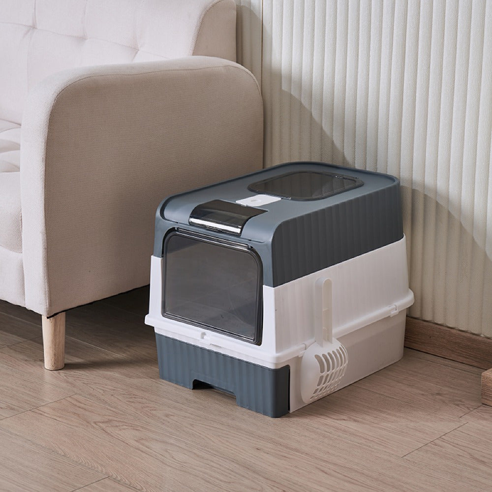 Extra Large Cat Litter Box Dual Entry-4