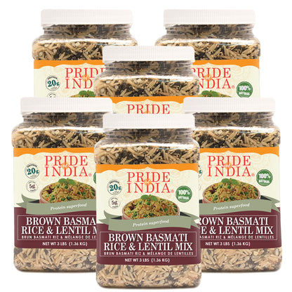Indian Brown Basmati Rice & Lentil Kitchari Mix - Protein Superfood Jar-4