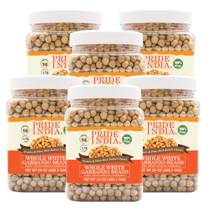 Indian Whole White Garbanzo Beans 10mm - Protein & Fiber Rich Kabuli Chana Jar-3
