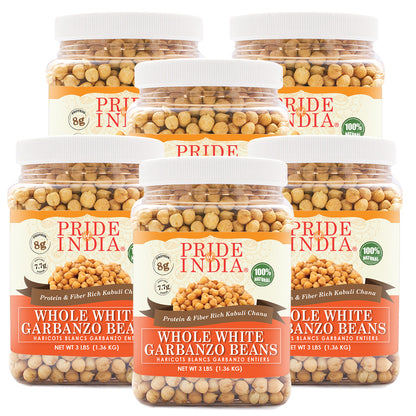 Indian Whole White Garbanzo Beans 10mm - Protein & Fiber Rich Kabuli Chana Jar-5