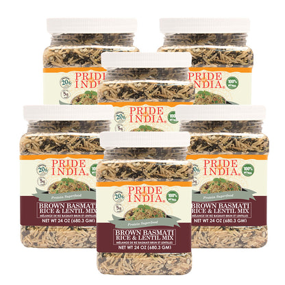Indian Brown Basmati Rice & Lentil Kitchari Mix - Protein Superfood Jar-3