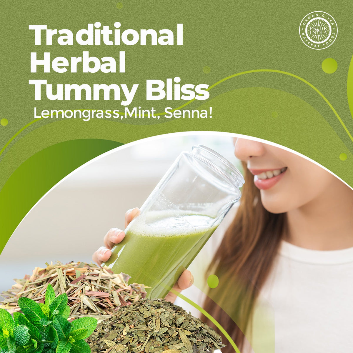 Digestive Health Trio 10.59 oz (300 gm) | Includes Mint Leaf Whole, Lemongrass Fine Cut & Senna Herbal Tea Leaf Whole | Perfect for Hot/Iced Tea, Mocktails | Promotes Inner Wellness | 3 PACK of 3.53 oz-2
