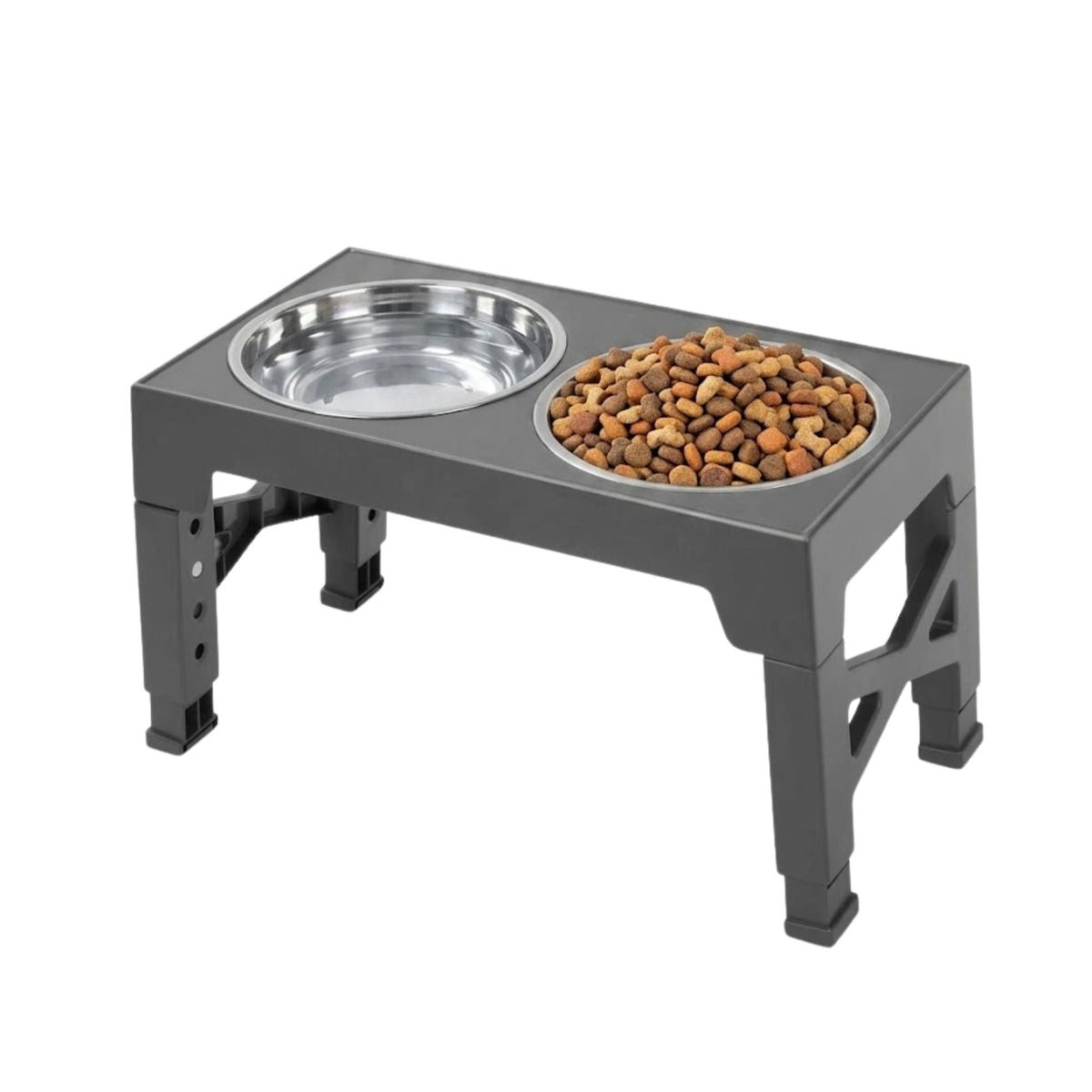 Raised Dog Bowl Stand Adjustable Height for All Dogs & Cats-0