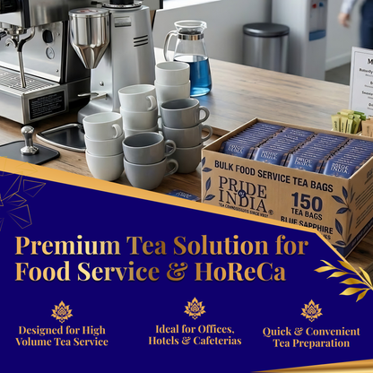Pride of India Blue Sapphire Herbal Tea - 150 Individually Wrapped Full Leaf Pyramid Tea Bags | Butterfly Pea Flower Tea Bulk Pack for Food Service, Cafes, Hotels, Offices & Daily Tea Drinkers-3