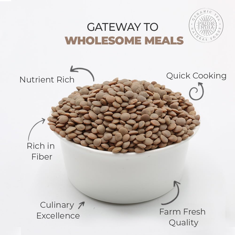 Indian Whole Brown Crimson Lentils - Protein & Fiber Rich Masoor Whole Jar-3
