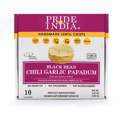 Chili Garlic Papadum Indian Lentil Crisps (Papad)-0