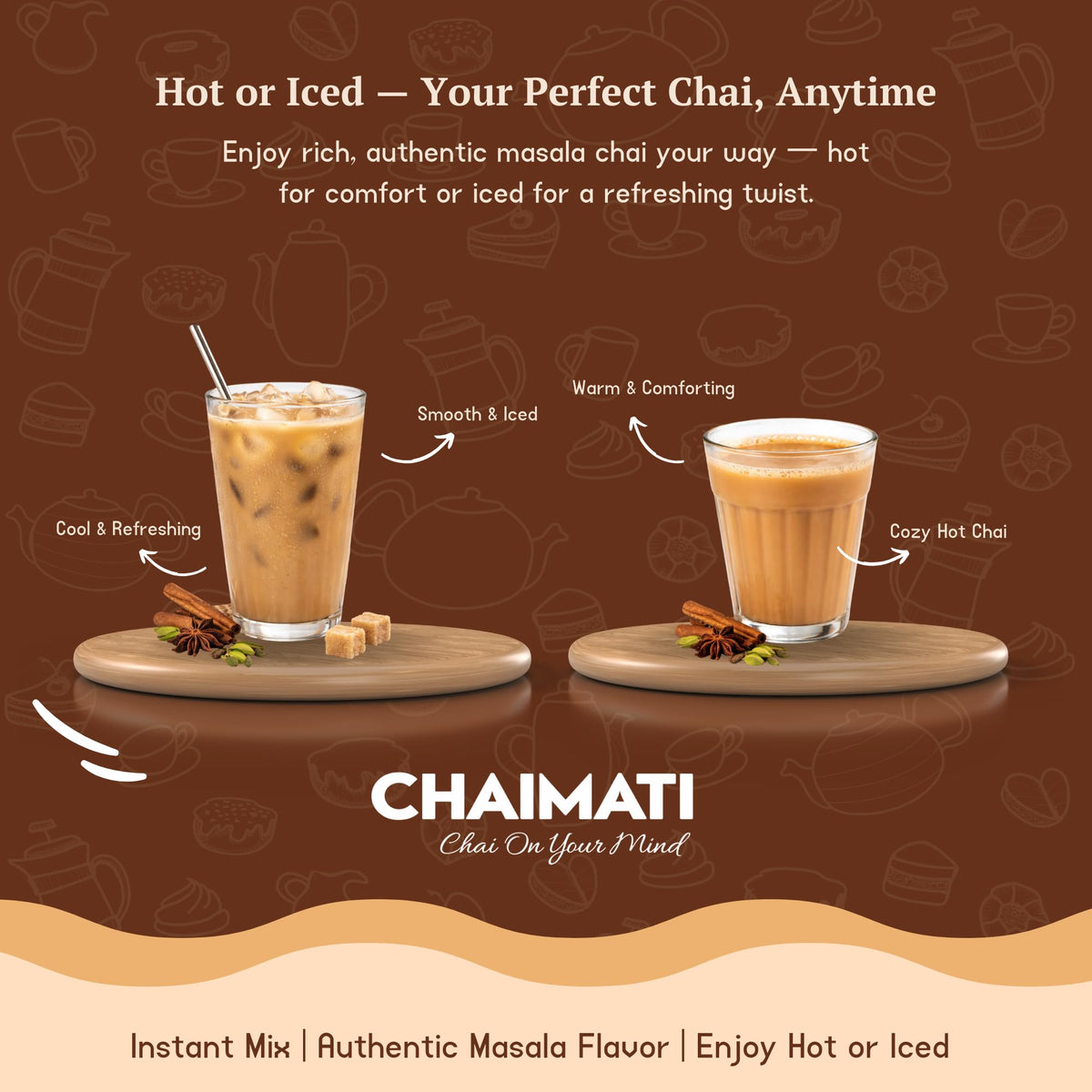 Chaimati Unsweetened Masala Chai Mix, 2 LB (908 gm) | No Added Sugar, Gluten Free, Dairy Based | Instant Powdered Tea, Makes 75 Cups | Cinnamon, Ginger, Cardamom | Ready in Seconds | Hot or Iced-3