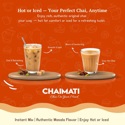 Chaimati Original Dairy-Free Instant Chai Mix, 2 LB (908 gm) | Sweetened, Vegan Friendly, Gluten Free | Powdered Tea, Makes 30 Cups | No Artificial Flavors | Ready in Seconds | Hot or Iced-4