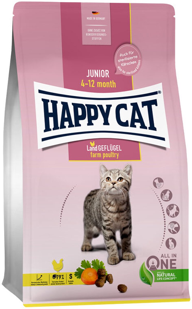 Happy cat junior cat food - poultry - 10 kg-0