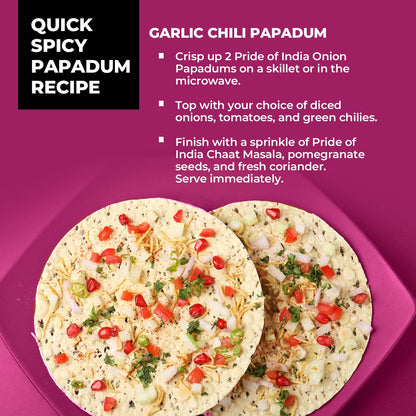 Chili Garlic Papadum Indian Lentil Crisps (Papad)-4