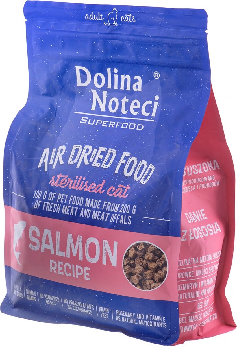 Dolina noteci superfood sterilized cat salmon - dried cat food - 1 kg-0