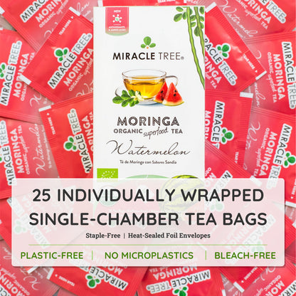 Organic Moringa Tea - Watermelon - Caffeine-Free Herbal Tea-4