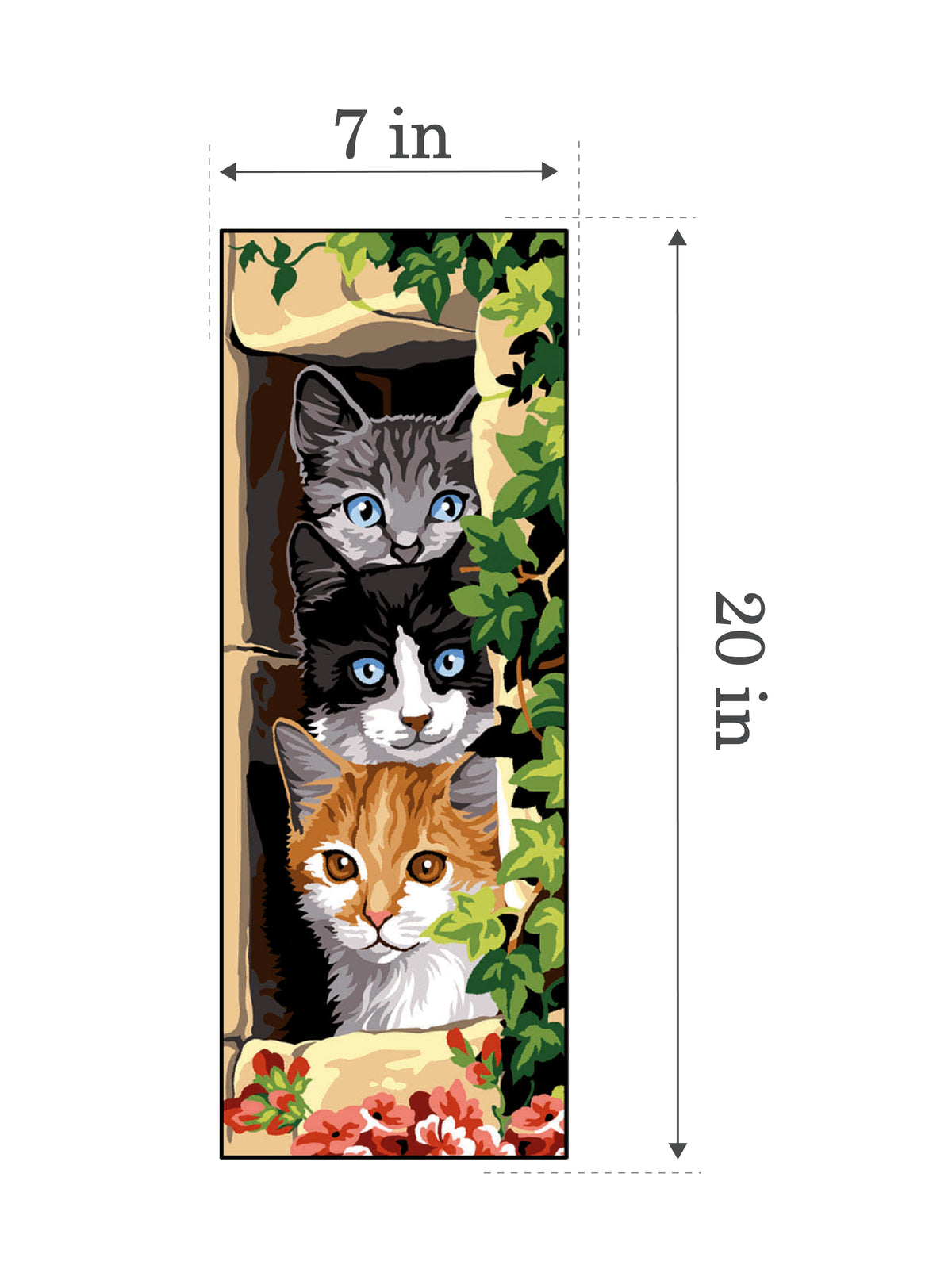 Needlepoint canvas for halfstitch without yarn The Three Cats SE950.168 Seg De Paris Printed Tapestry Canvas-2