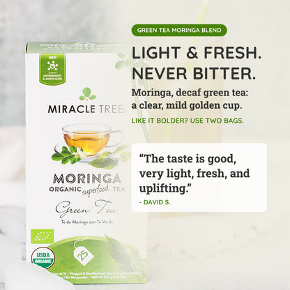 Organic Moringa Tea - Green Tea - Decaffeinated Herbal Tea-2