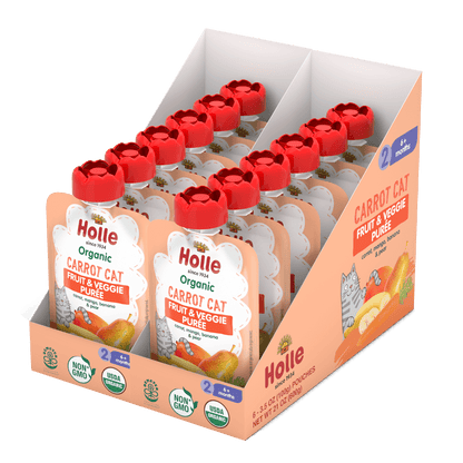 Holle Organic Carrot Cat - Fruit & Veggie Purée Pouches