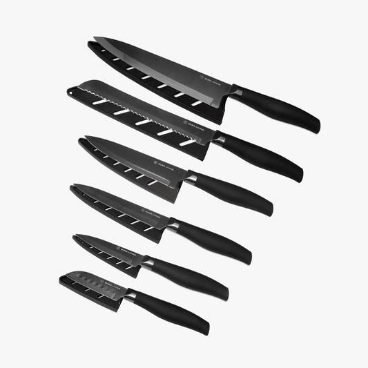 Titan 12 Piece Kitchen Knife Set - Black-0