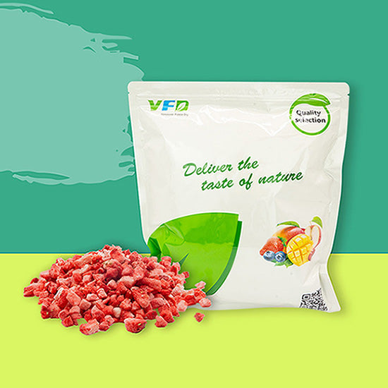 Freeze-Dried Strawberry Diced (Sweetened) - Freeze Dried Strawberries Wholesale-1