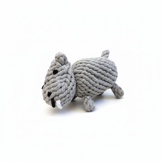 Large Gray Hippo Dog Rope Toys-0