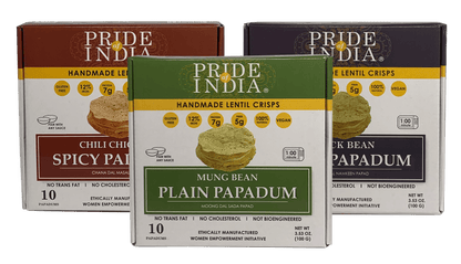 Assorted Papadum Lentil Crisps - Plain, Salty & Spicy-0