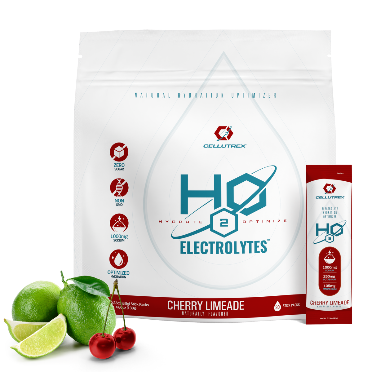 H2O ELECTROLYTES™ - Cherry Limeade | Zero Sugar Electrolyte Powder-0