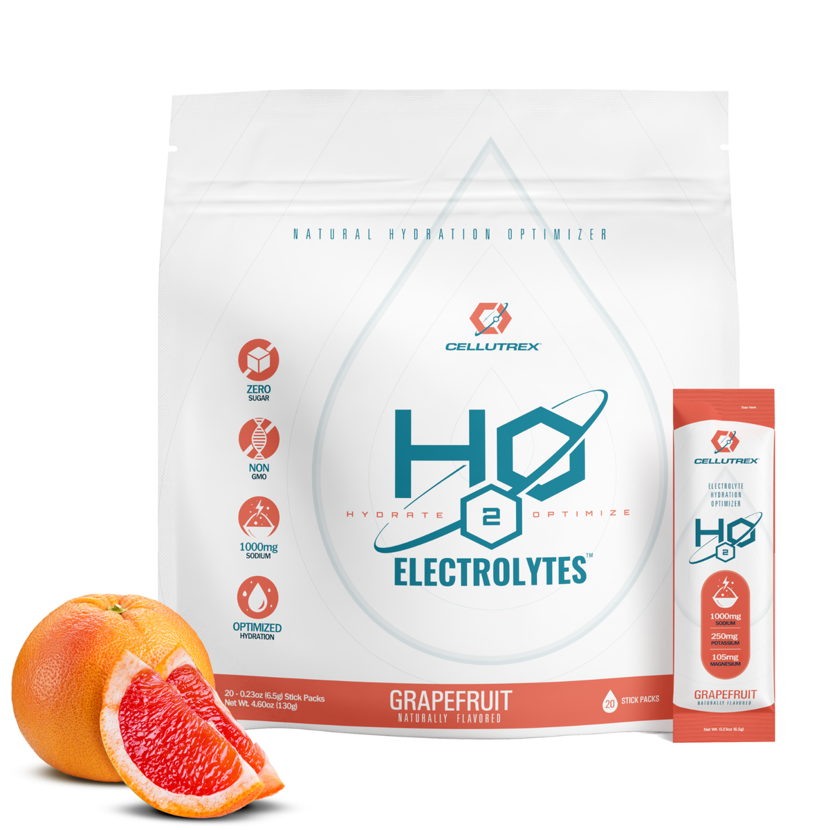 H2O ELECTROLYTES™ - Grapefruit | Zero Sugar Electrolyte Powder-0