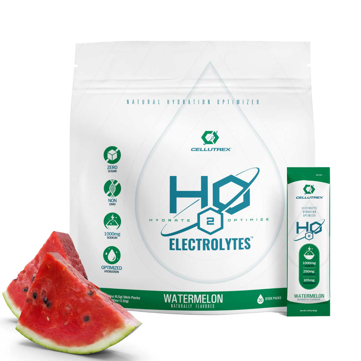 H2O ELECTROLYTES™ - Watermelon | Zero Sugar Electrolyte Powder-0