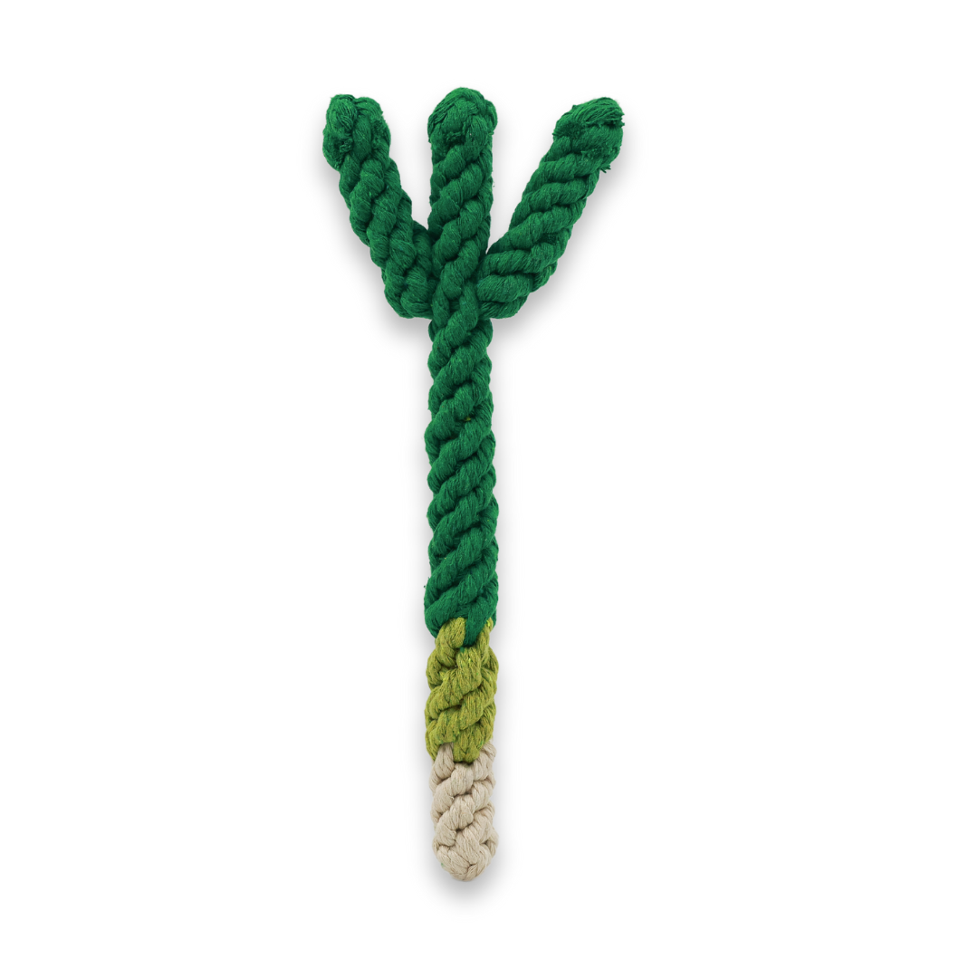 Handmade Green Onion Tug Rope Toy-0