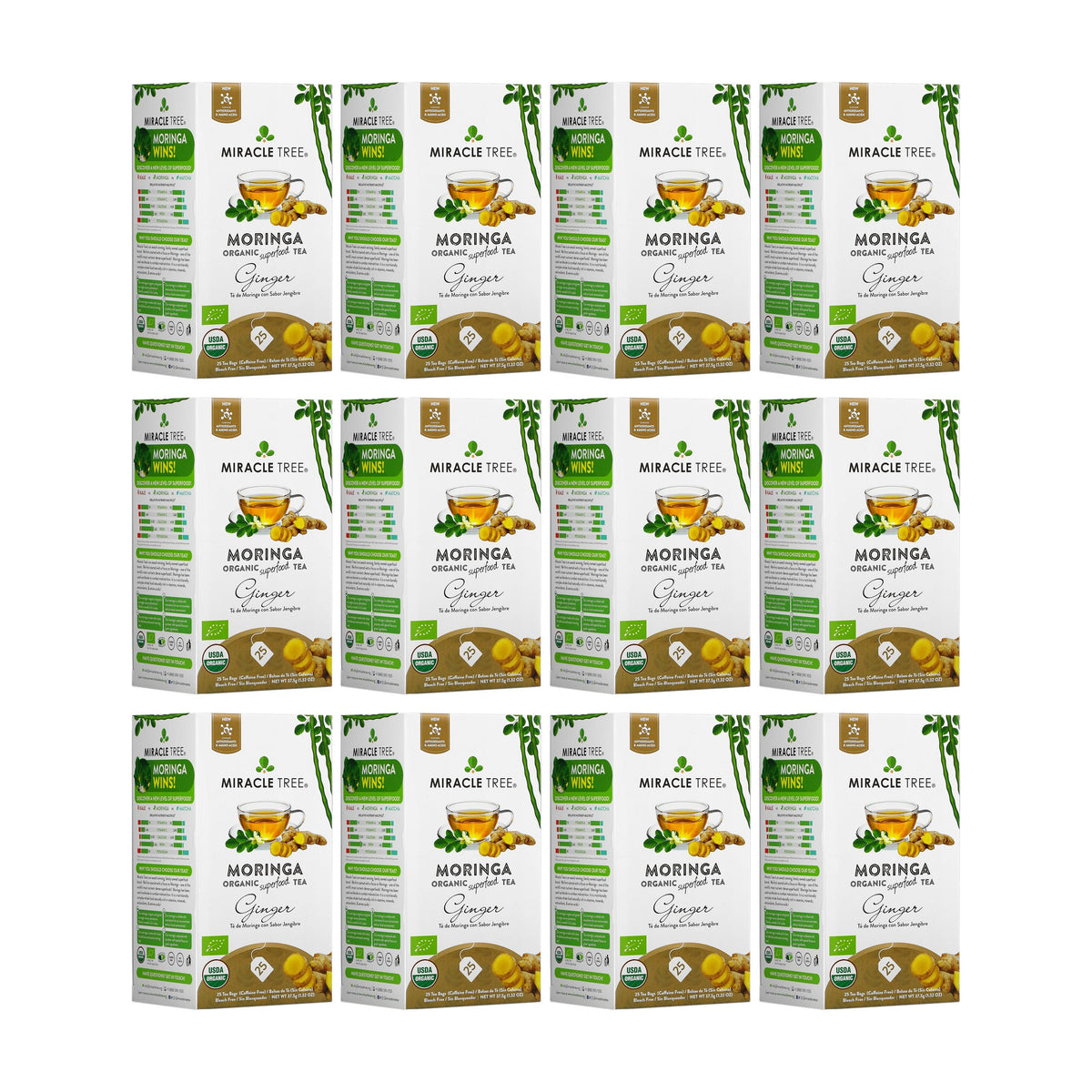 Organic Moringa Tea - Ginger - Caffeine-Free Herbal Tea-7