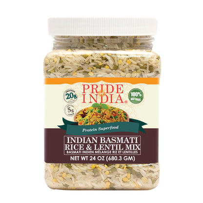 Indian White Basmati Rice & Lentil Kitchari Mix - Protein Superfood Jar-0