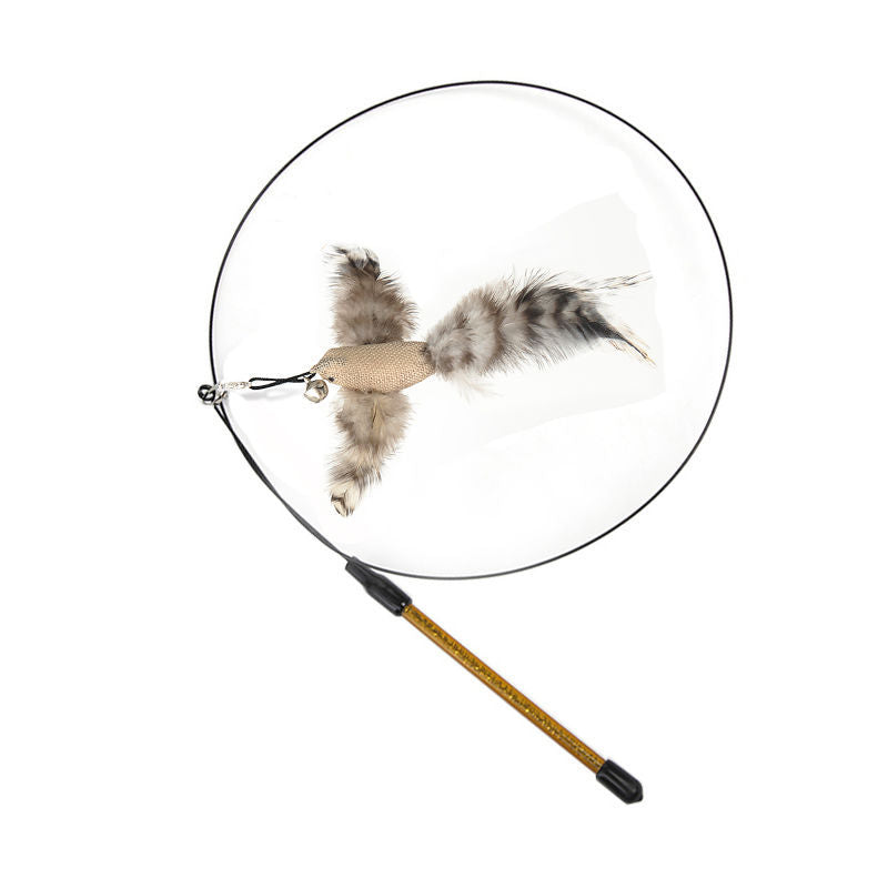 Interactive Feather Pole Toy for Cats-5