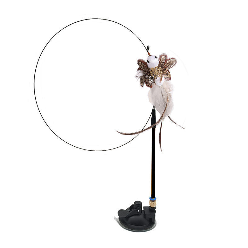 Interactive Feather Pole Toy for Cats-7
