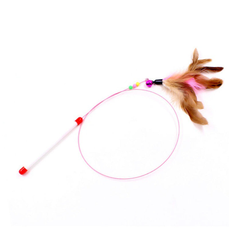 Interactive Feather Pole Toy for Cats-11