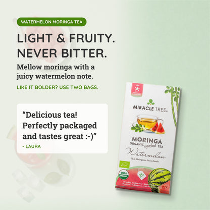 Organic Moringa Tea - Watermelon - Caffeine-Free Herbal Tea-2