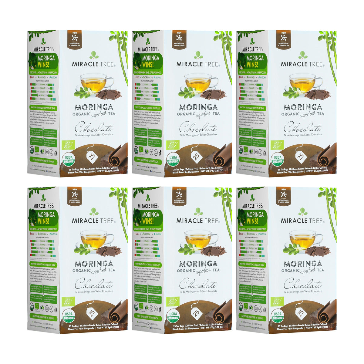 Organic Moringa Tea - Chocolate - Caffeine-Free Herbal Tea-6