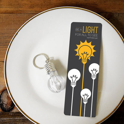 Be A light for all to see - Lightbulb Key Chain and Bookmark Set-0