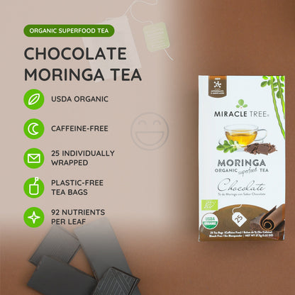 Organic Moringa Tea - Chocolate - Caffeine-Free Herbal Tea-1