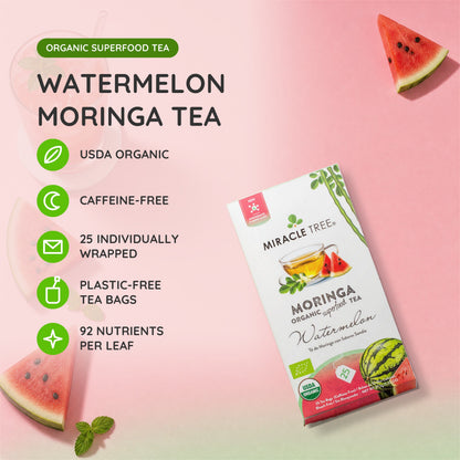 Organic Moringa Tea - Watermelon - Caffeine-Free Herbal Tea-1