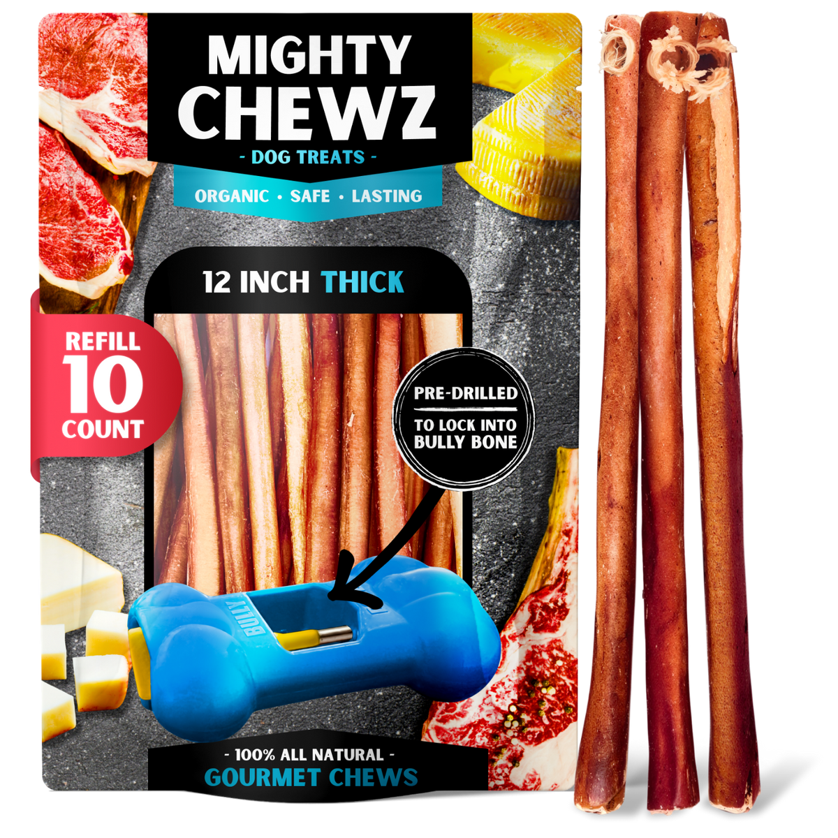 12" Thick Bully Sticks - Refill Pack-5