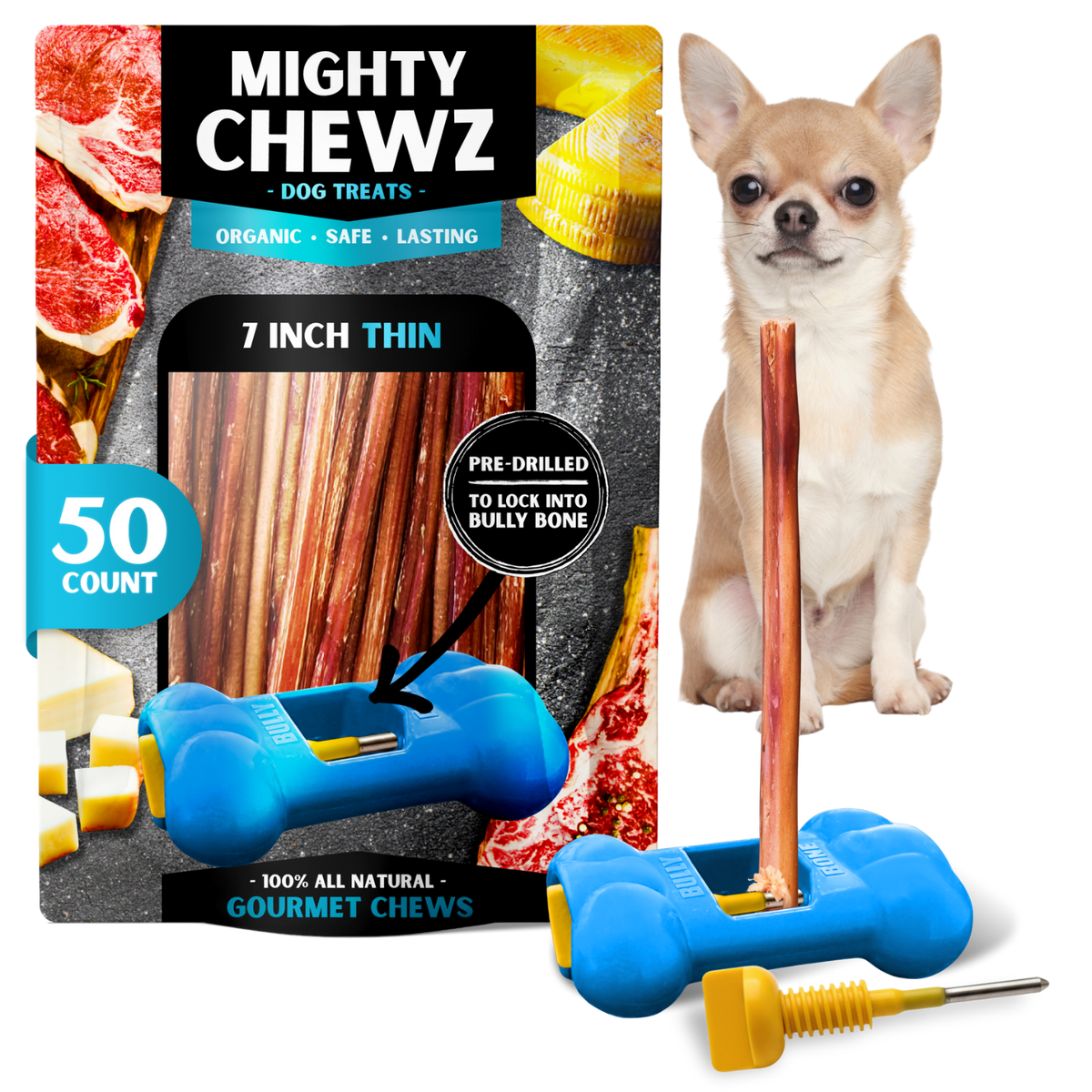 7" Thin Bully Sticks - Bully Bone Included-5