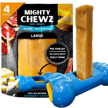 4 Pack Large Yak Cheese - Bully Bone Pro Included-0