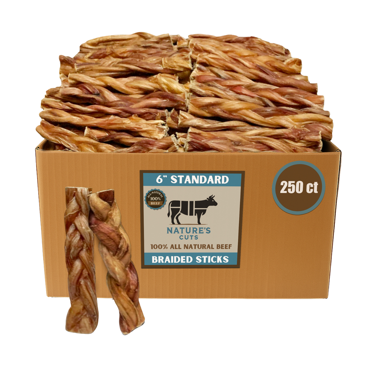 6" Standard Braided Bully Sticks-6