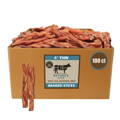 6" Thin Braided Bulk Bully Sticks-5